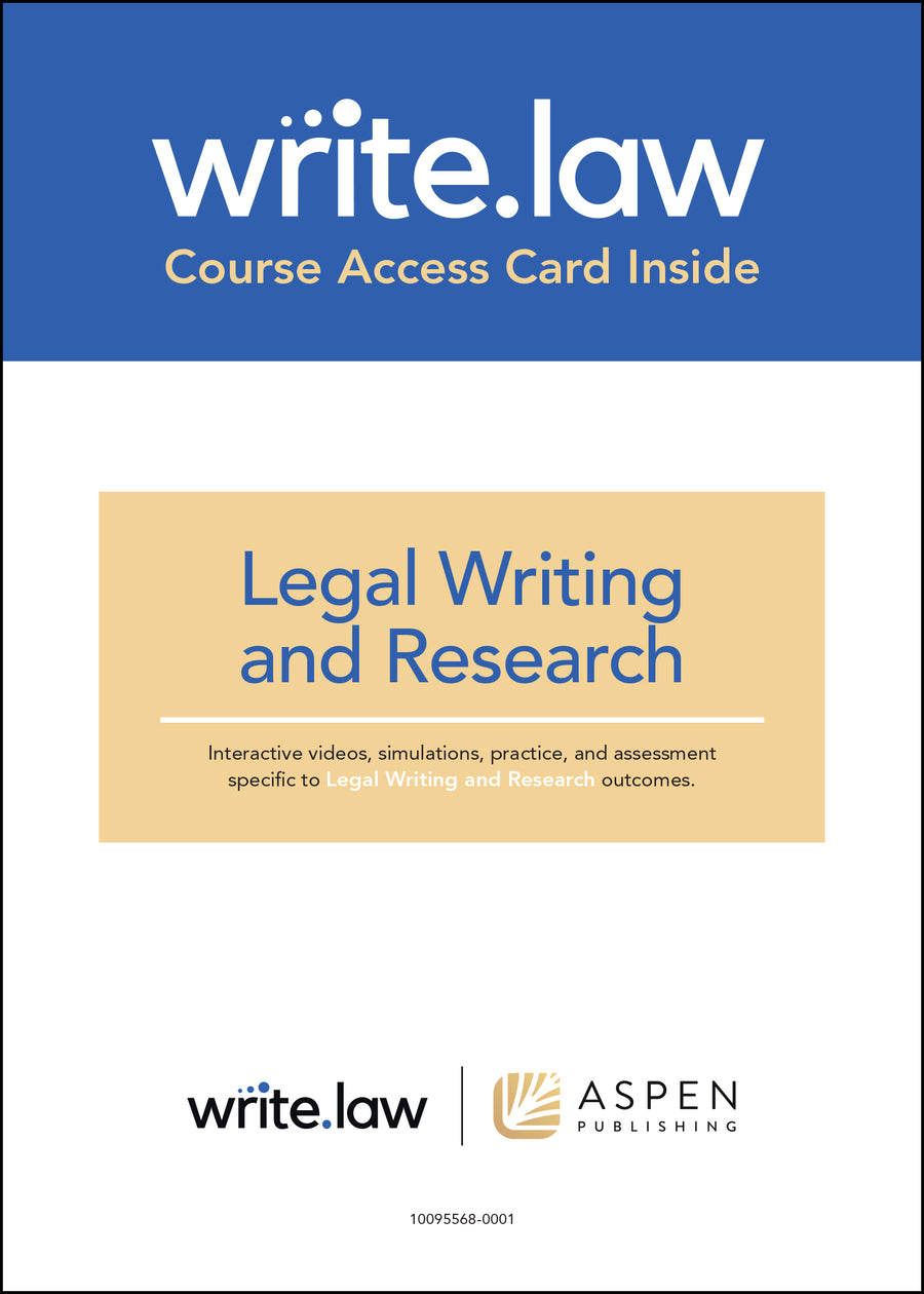 Write.law Legal Research and Legal Writing, First Edition