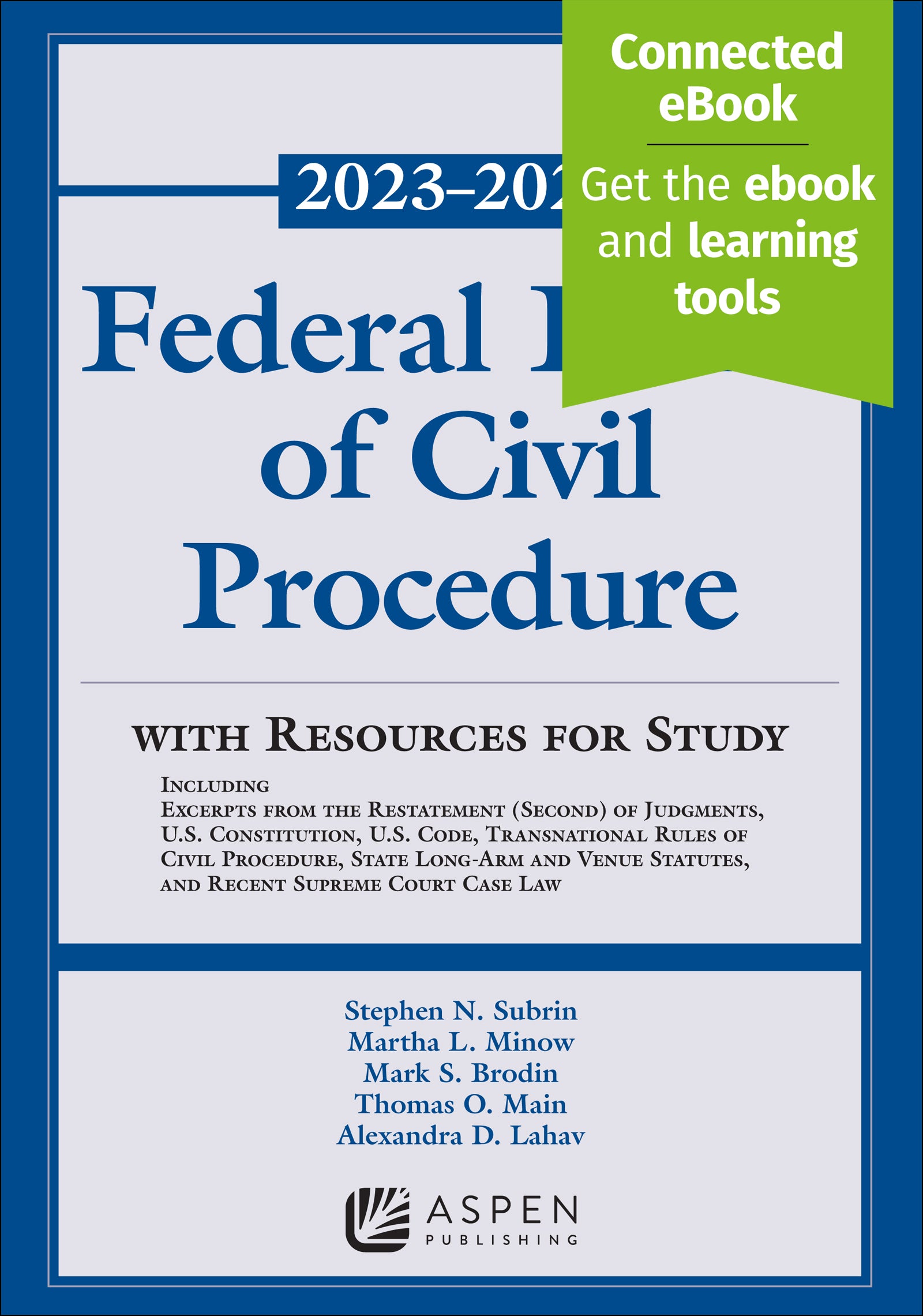 Federal Rules of Civil Procedure, With Resources for Study, 20232024